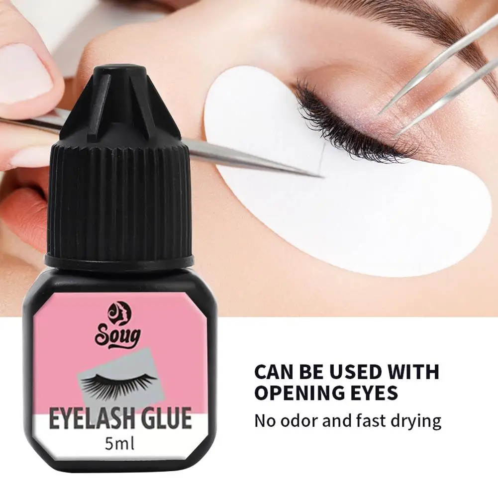 5ml Fast แห้งกันน้ํา Eyelashes Extension กาวกาวยาว Grafting ยาวนานแต่งหน้าสีดําไม่มีเครื่องมือระคายเคืองกาว Lashes K7Z8