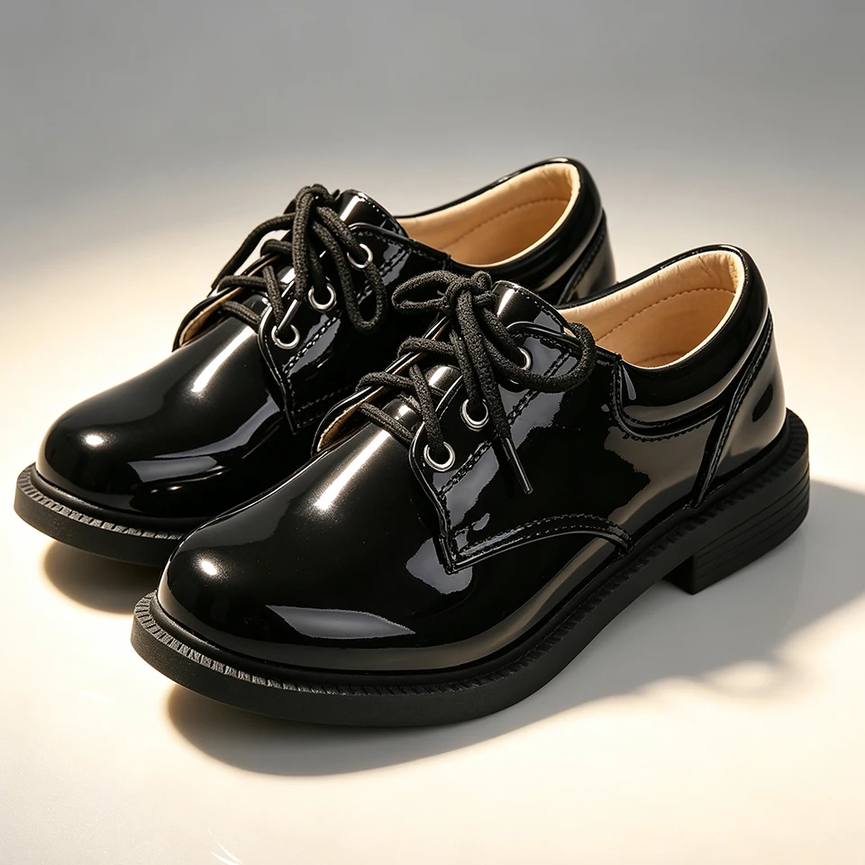 Classic Uniform School Kids Oxford Leather Shoes Star Jackson Boys Celebration Wedding Party Performance Formal Children's Shoes