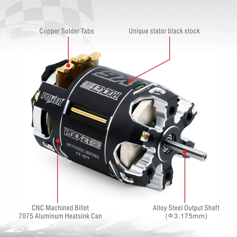 SURPASS HOBBY Rocket RC 540 V6 13.5T 17.5T 21.5T SPEC Sensored Brushless Motor Waterproof 3.175mm For 1/10 1/12 RC Racing Car