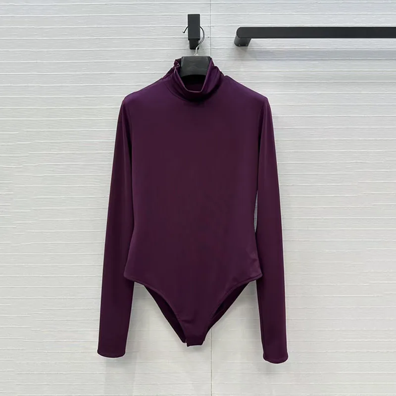 

Autumn and winter high-neck jumpsuits for women, slimming and shaping, long-sleeved base layer, elastic tight inner layer top