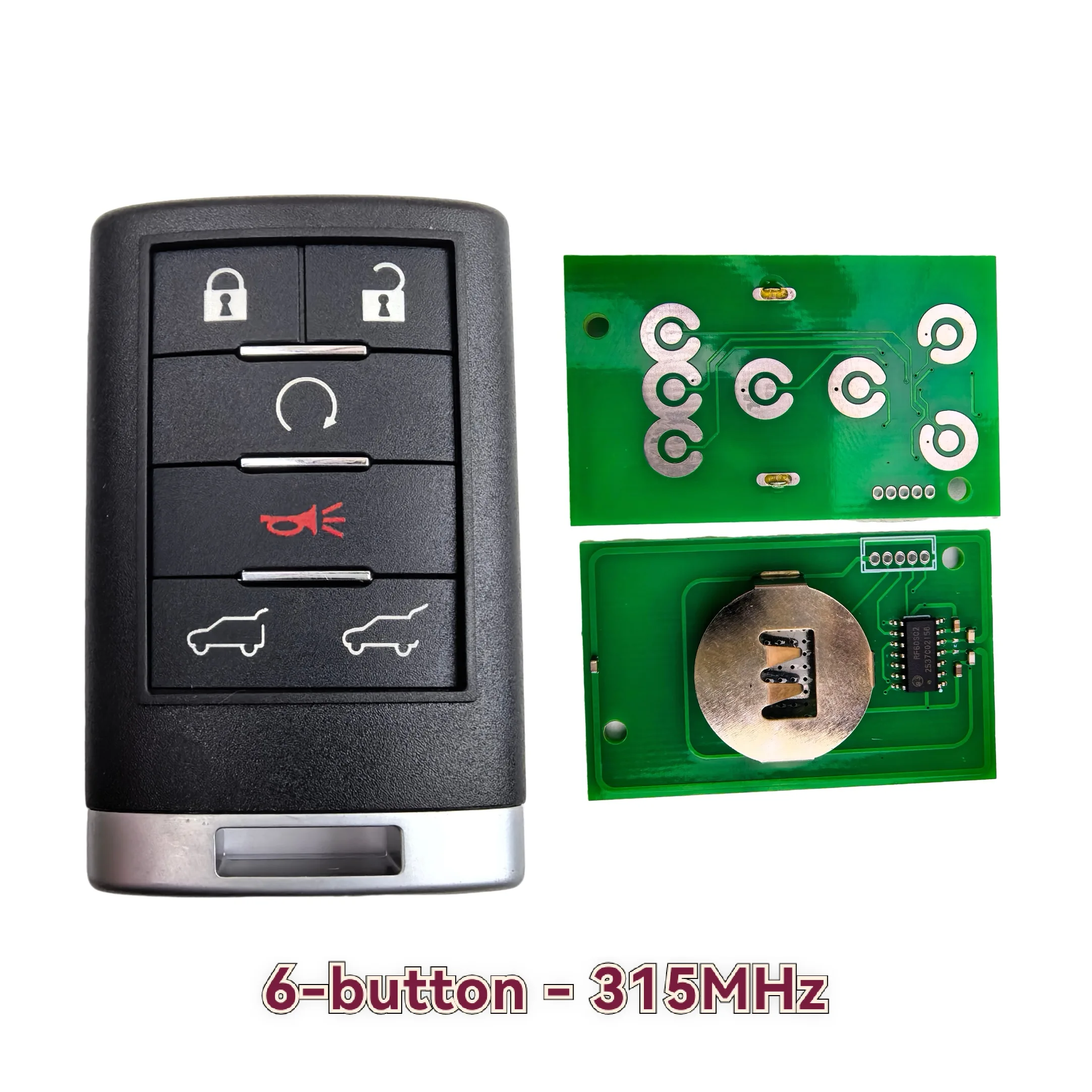 FCC: OUC6000066 315MHZ 4/5/6 Tasten Keyless Go Fernbedienung SUV Schlüssel/PCB/Gehäuse für Cadillac Escalade ESV EXT 2007-2014 CTS DTS Schlüssel – Detail 6