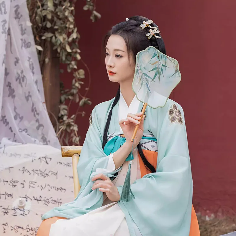 Fã antigo do grupo do estilo, estilo chinês, frente e verso, semi-transparente, circular, fã pequeno, fã de Hanfu Qipao das mulheres