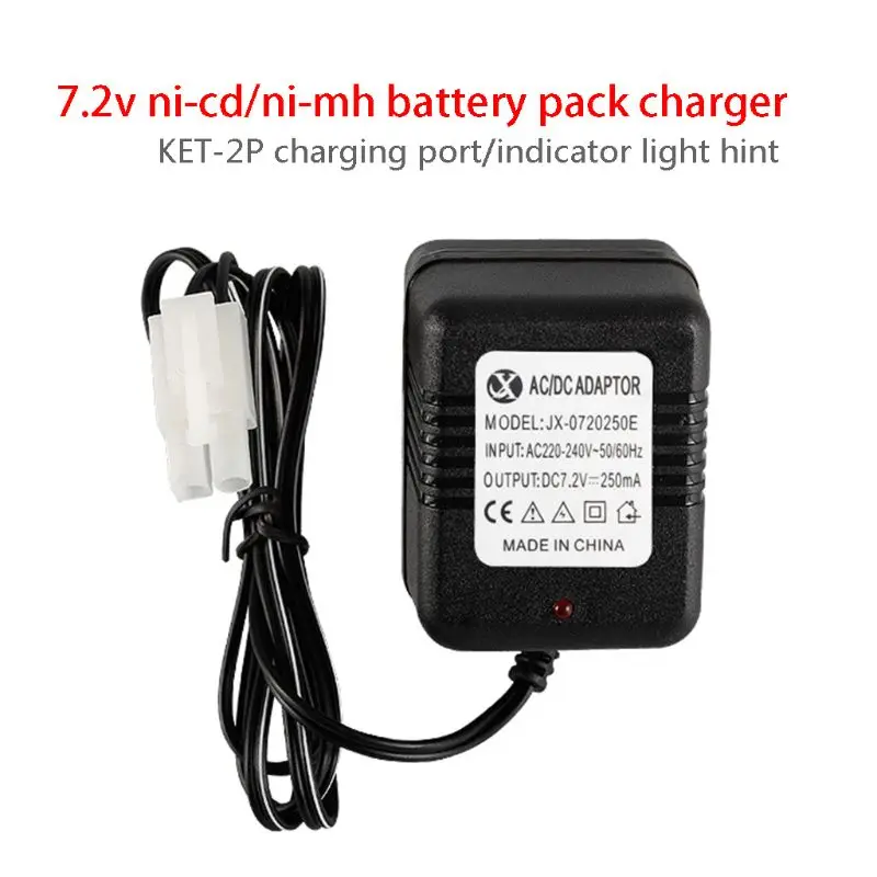แบบพกพา 7.2V Ni-Cd Ni-MH แบตเตอรี่อินพุต 110V-240V 7.2V 250mA KET-2P ปลั๊ก