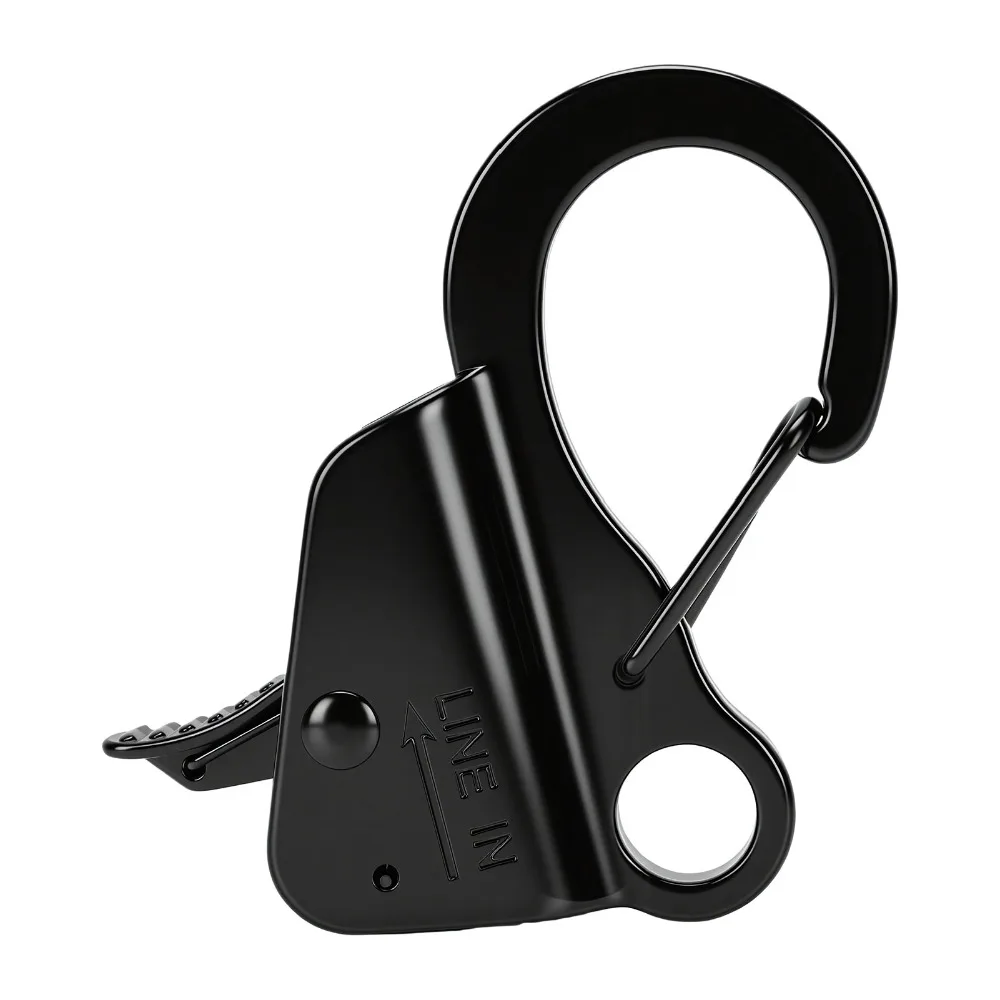 316 Stainless Steel Boat Anchor Sliding Hook Fits 1/4"-3/8" Rope Black Knotless Marine Anchor System Heavy Duty