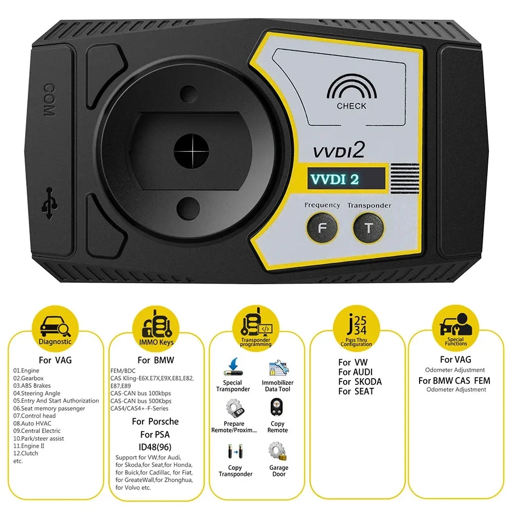 Xhorse VVDI2 V7.3.2 Full Version with OBD48 96bit 48 Clone MQB FEM/BDC for B-MW with 13 Authorization Included VVDI2