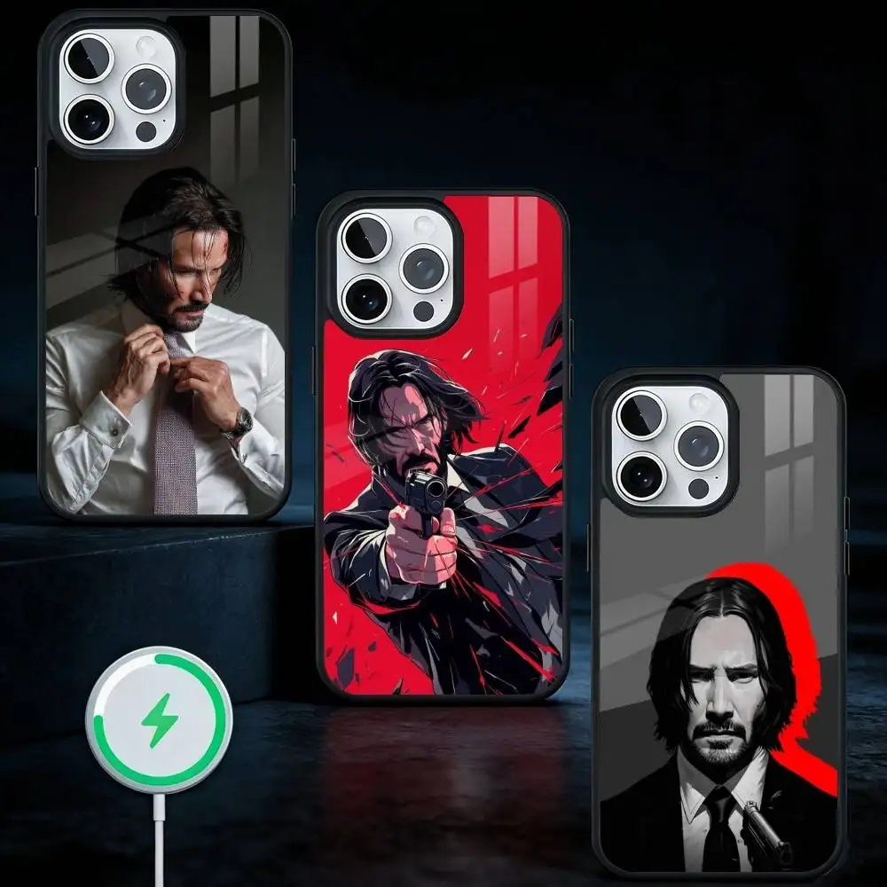 

Cool Movie J-John W-Wick Phone Case For iPhone17,16,15,14,13 Plus,Pro Max Magnetic For Magsafe Wireless Charging