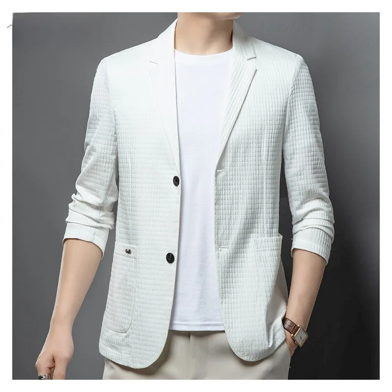 

Премиальный тонкий солнцезащитный костюм для мужчин: повседневный, модный, деловой, с длинным рукавом, приталенный крой, для весны и лета