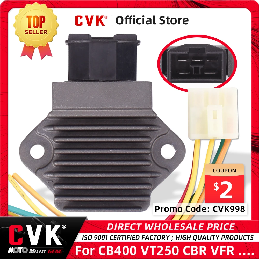 CVK Rectifier Voltage Regulator Charger with plug For HONDA CB400 CB400SF CB-1 VT250 CBR900 VTR250 VTR1000 VFR400 VFR750 CBF600