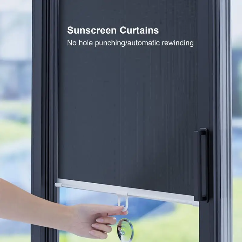 Sonnenschutz-Rollvorhang, Saugnapf-Vorhang, Sonnenschutz-Vorhang für Auto, skalierbarer Sonnenschutz, Netznetz, Fensterfolie, Jalousien, Sonnenschirme