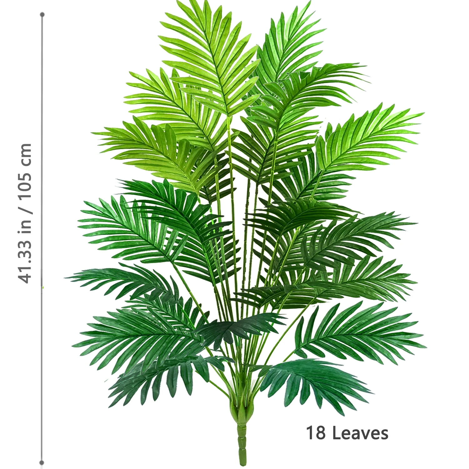 NONE 68–145 cm (57 Zoll) künstlicher Palme, tropische Kunstpflanze, grüne Kunststoff-Palmenblattzweige, geeignet für die Dekoration von Hausgarten 8