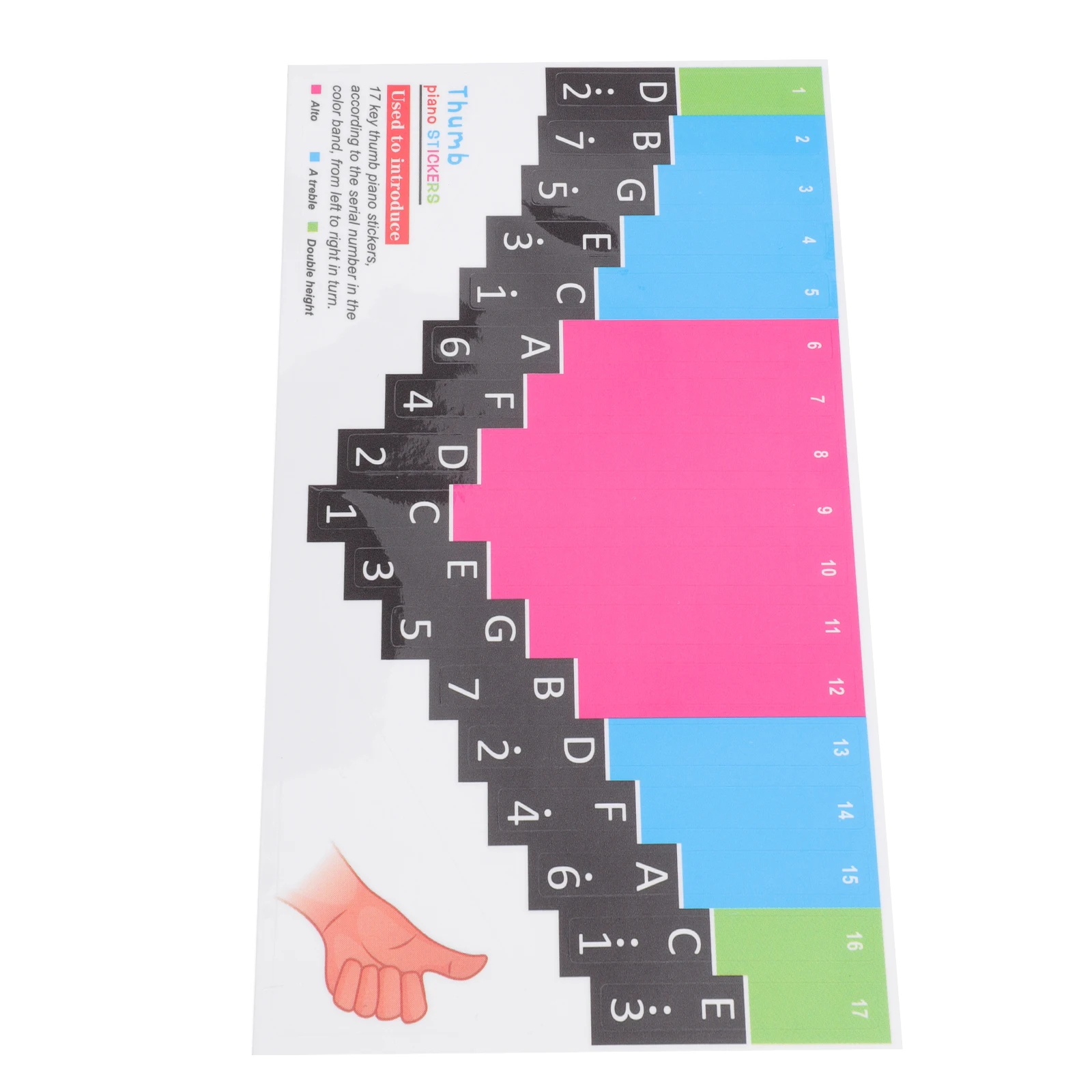 

17 tone Kalimba Stickers Colorful Note Decals Removable Reusable High quality Material Easy to Paste Keyboard Accessories