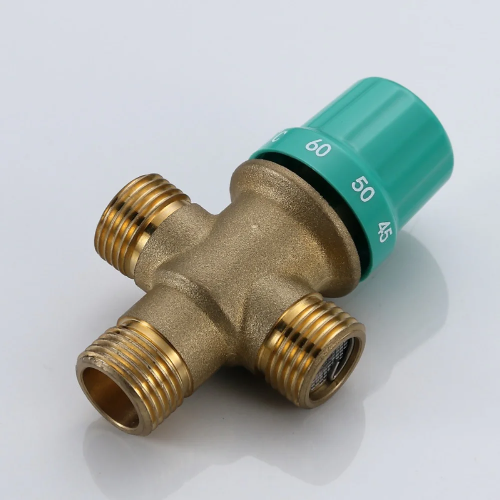 Adjustable Temperature Valve Copper Temperature Control Valve 1 2 Inch Interface Compatible With Plumbing Systems