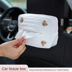 Cartoon cloth car tissue box Car seat back hanging paper box multi-functional car interior supplies