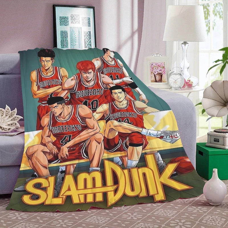 Anime Nap Blanket Sofa Winter King Size Slam Dunk Warm Bed Fleece Camping Custom Fluffy Soft Blankets Microfiber Bedding