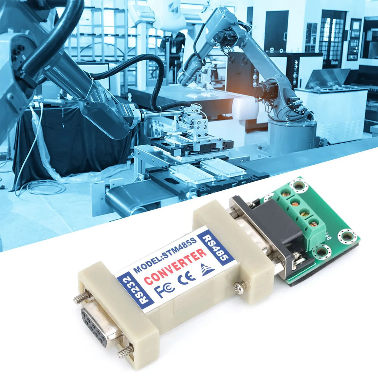 Converter Adapter Serial RS232 to RS485 Communication Data Interface Networking Supplies