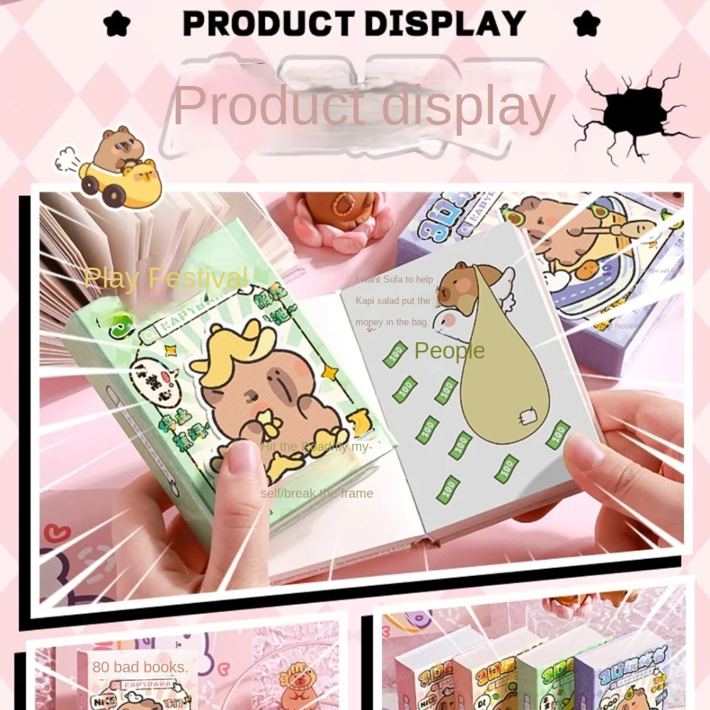 Portable Kapibara 3D Play Bad Book Decompression Book Puzzle Hand Account Book Pocket Notebook Handmade DIY Stress Relieving