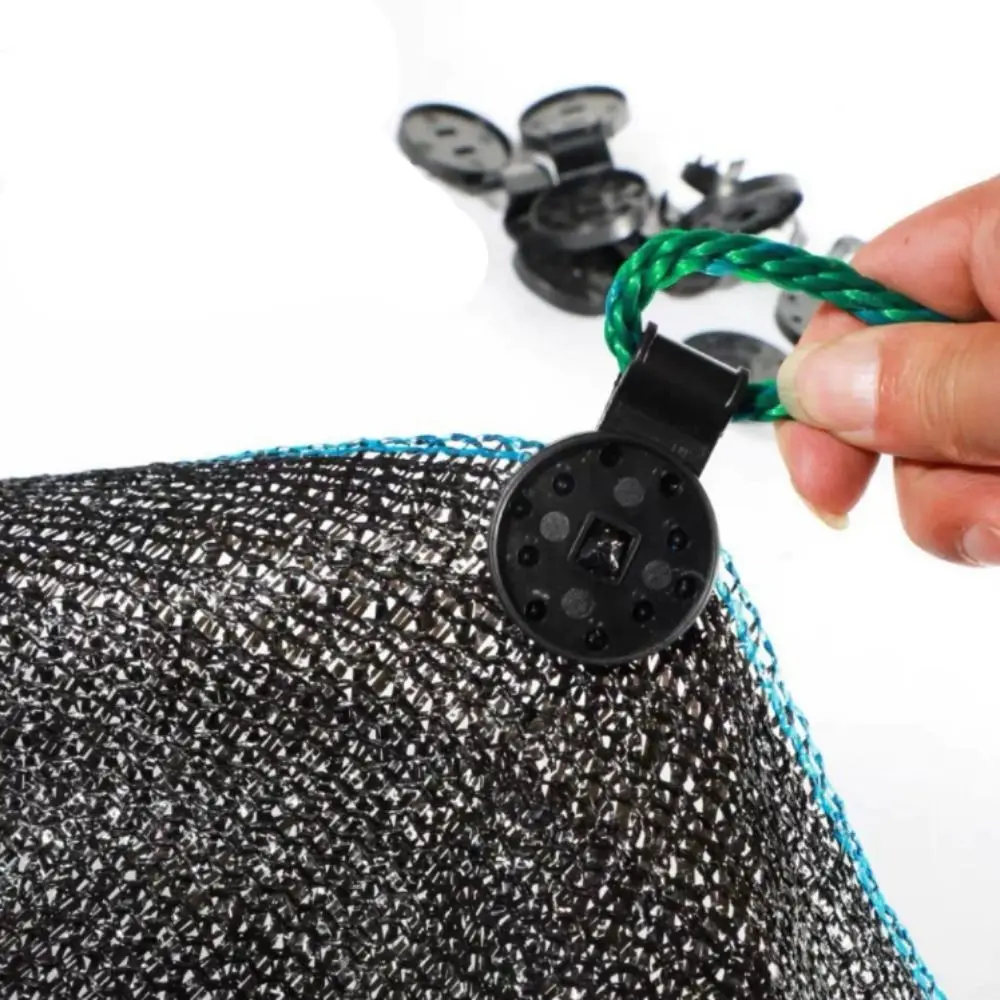 100pcs Windproof Awning Clamp Plastic Sunshade Net Fixing Clip Special Reusable Hook Clip Removable Black Hook Fastener Outdoor
