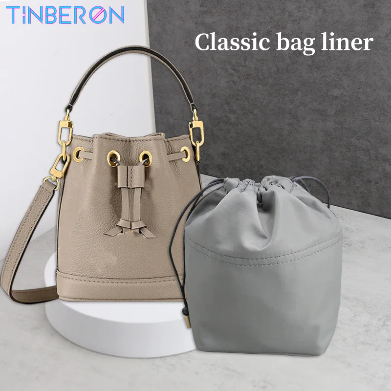 

TINBERON Bag Insert Organizer Nylon Bag Liner for Luxury Bucket Bags Waterproof Makeup Cosmetic Bag Organizer Storage Bag Shaper