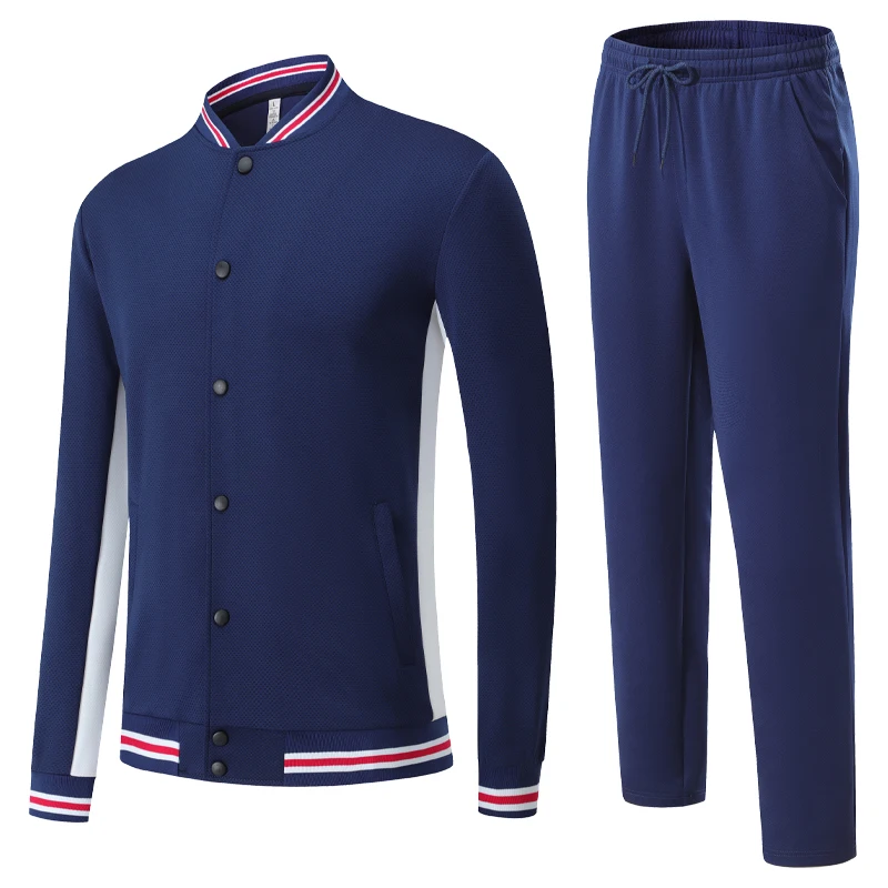 Men Sportswear 2 Piece Running Fitness Outdoors Sports Set Training  Exercise Long Sleeves Zipper Baseball Uniform Suits