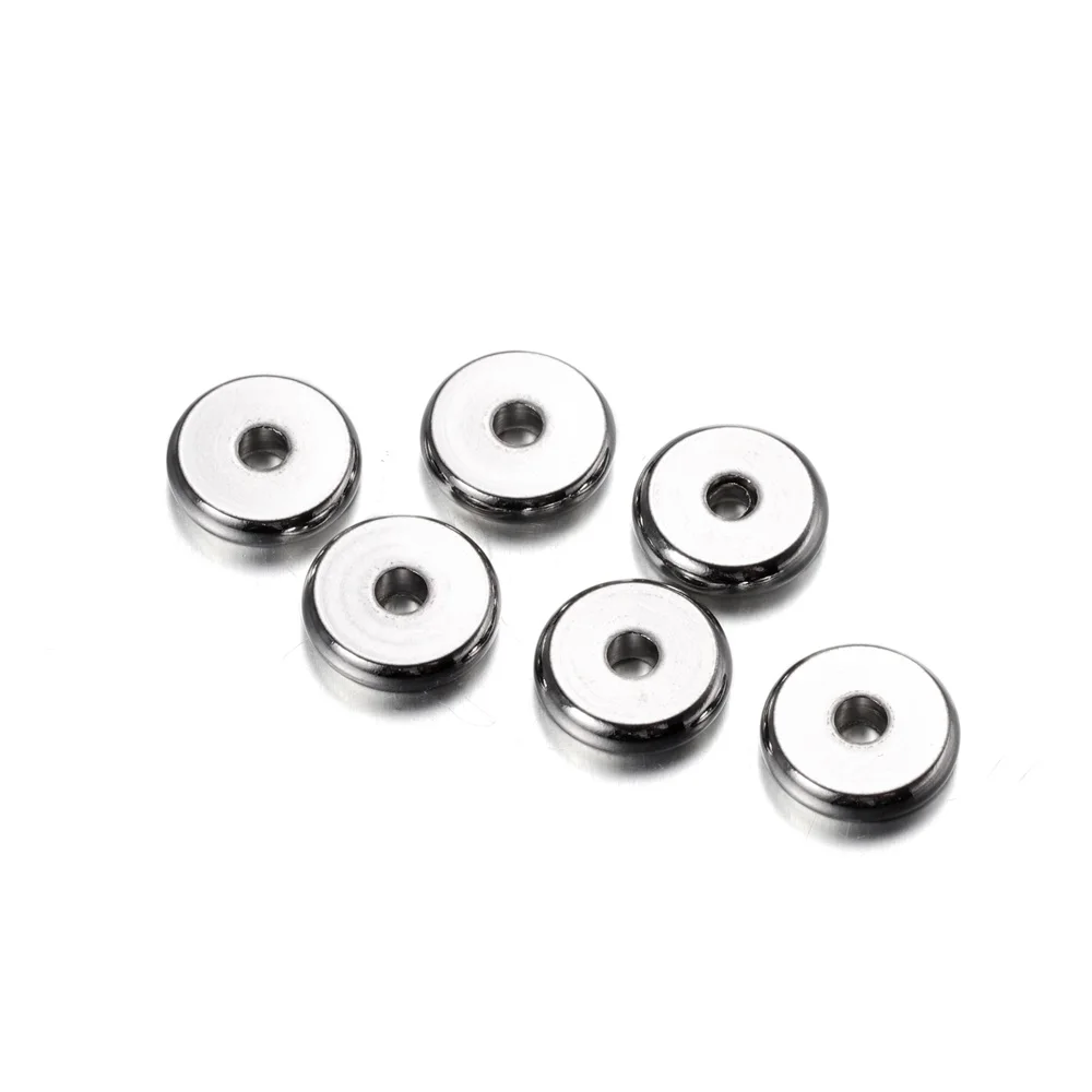 20 Stainless Steel Flat Spacer Beads for Jewelry Making
