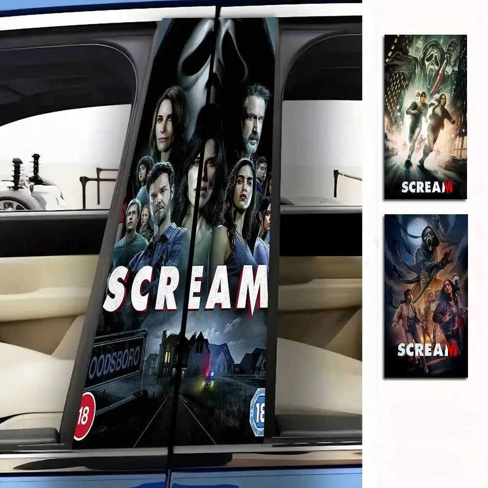 

S-SCREAM классический фильм ужасов, боковая дверь, наклейка на стойку B, водостойкая наклейка из ПВХ, автомобильная художественная машина для него, дизайн столба, идея подарка