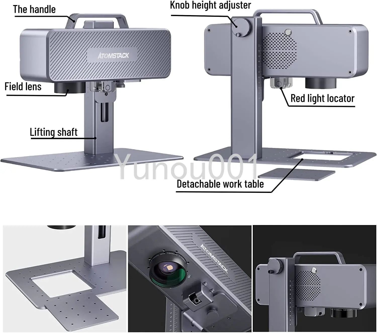 M4 Fiber Laser Engraver 12000mm/S High Speed Desktop Infrared Marking Machine With 70 * 70mm For Metal Plastic Leather