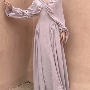 Odimi-Women's Overe mit langbeinigem Langarm-Rosa-Streuel-Ärmel, lässiges Frühlingskleid, auf den Boden gefressen, elegante Frauenmode 8 Hauptverkäufe rosa Kleid - №6