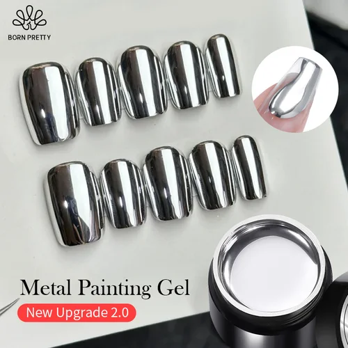 BORN PRETTY 5ML esmalte de uñas de Gel metálico súper plateado efecto metálico pintura Gel cromo Varnis semipermanente para uñas DIY