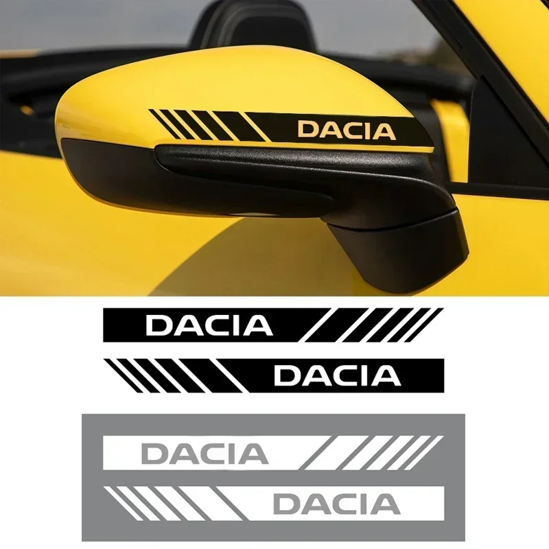 2PCS Car Rearview Mirror Logo Sticker Vinyl Decals for Dacia DUSTER LODGY LOGAN SANDERO Badge Waterproof Refit Film Accessories