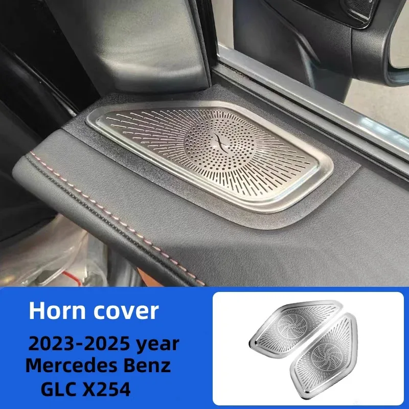 For Mercedes Benz GLC X254 23-25 Door Speaker Panel Tweeter Grille Cover Stainless Steel Sticker Interior Car Accessories Decals