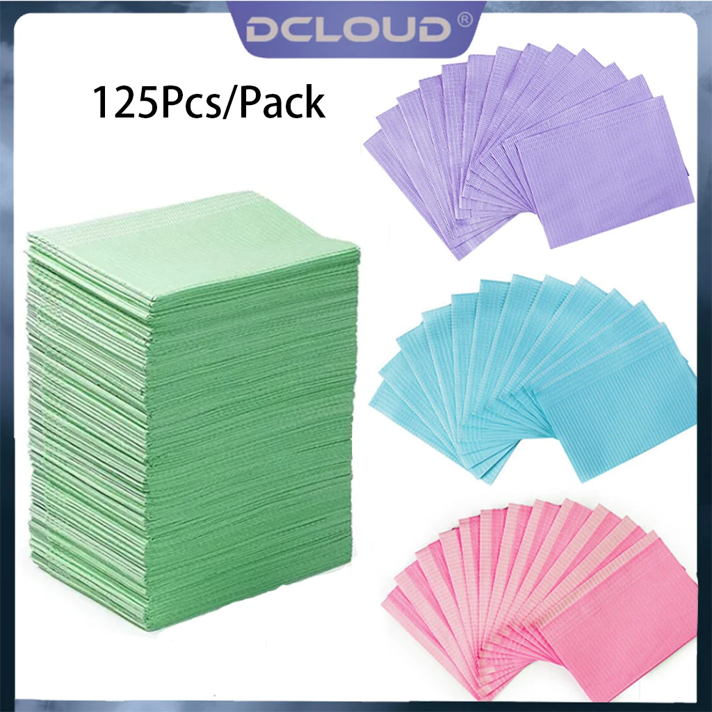 

125Pcs/Bag Dental Disposable Bib Paper Scarf Tattoo Medical Cleaning Wipes Double Layer Sheets Clean Pad Mat Tablecloths