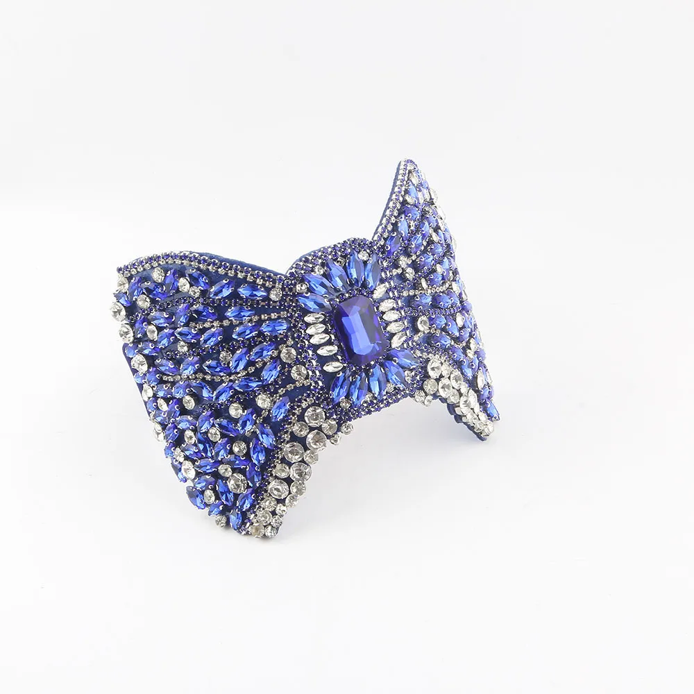 Wind New Baroque Full Diamond Bow Handmade Headband Premium Wide Edge Ball Versatile Headband Women 2