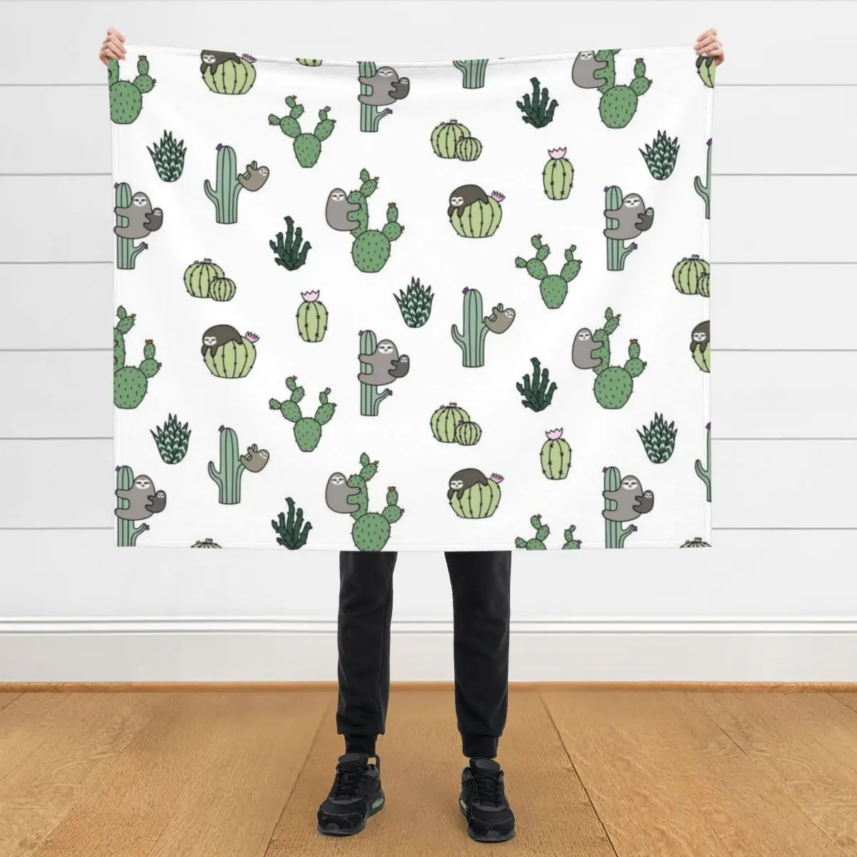 

Cacti Sloths Throw Blanket Blankets For Bed blankets ands Soft Big Beautifuls Blankets