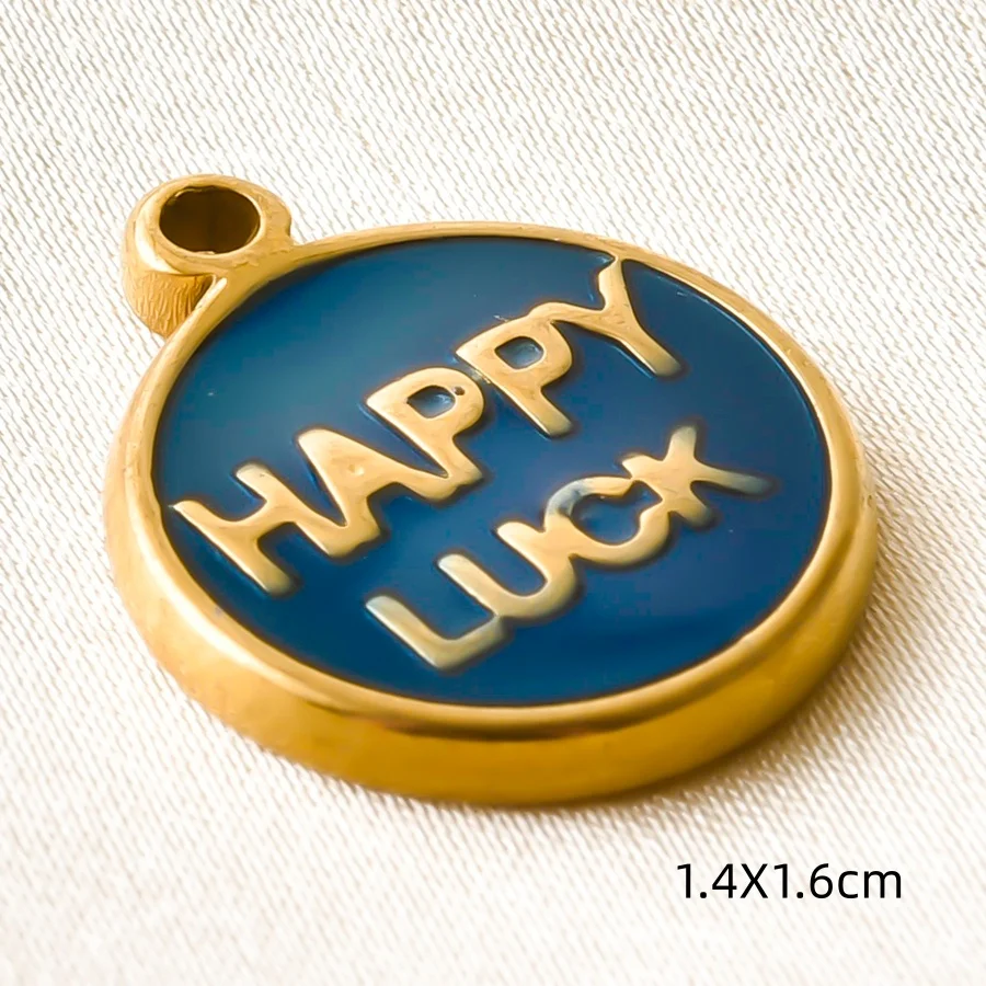 2 Stück romantische bunte Emaille-Anhänger „Happy Luck Giraffe Angel“ aus Edelstahl für die Schmuckherstellung, handgefertigter Schlüsselanhänger – Detail 12