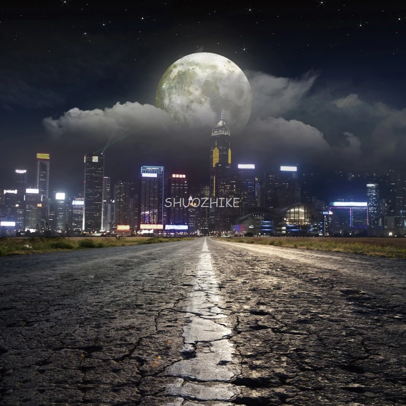 

Bright City Night Moon Star Sky Science Faction Photocall Photography Background Photo Backdrop For Photo Studio Photozone