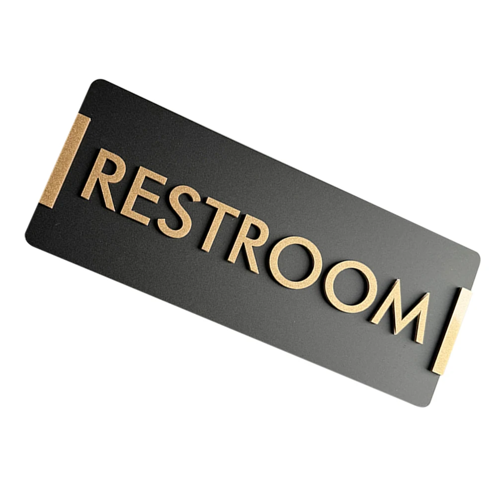 

Restroom Sign Acrylic 1 Piece Smooth Finish Toilet Direction Sign for Office Hotel Mall Entrance Door Wall Mount Easy Install