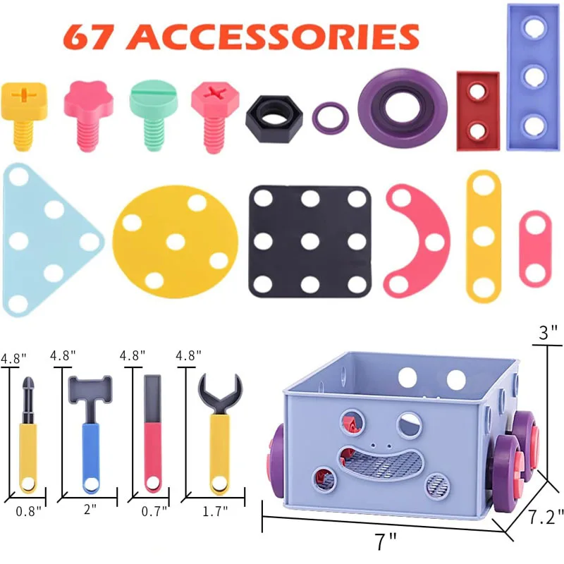 New Children's Educational DIY STEM Building Toy Kids Screw Nut Combination Disassembly Assembly Disassembly Building Block Toys