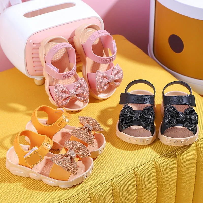 2023 new girls sandals Baotou beach shoes 1-6 years old children non-slip soft bottom children\'s sandals non-slip summer sandals