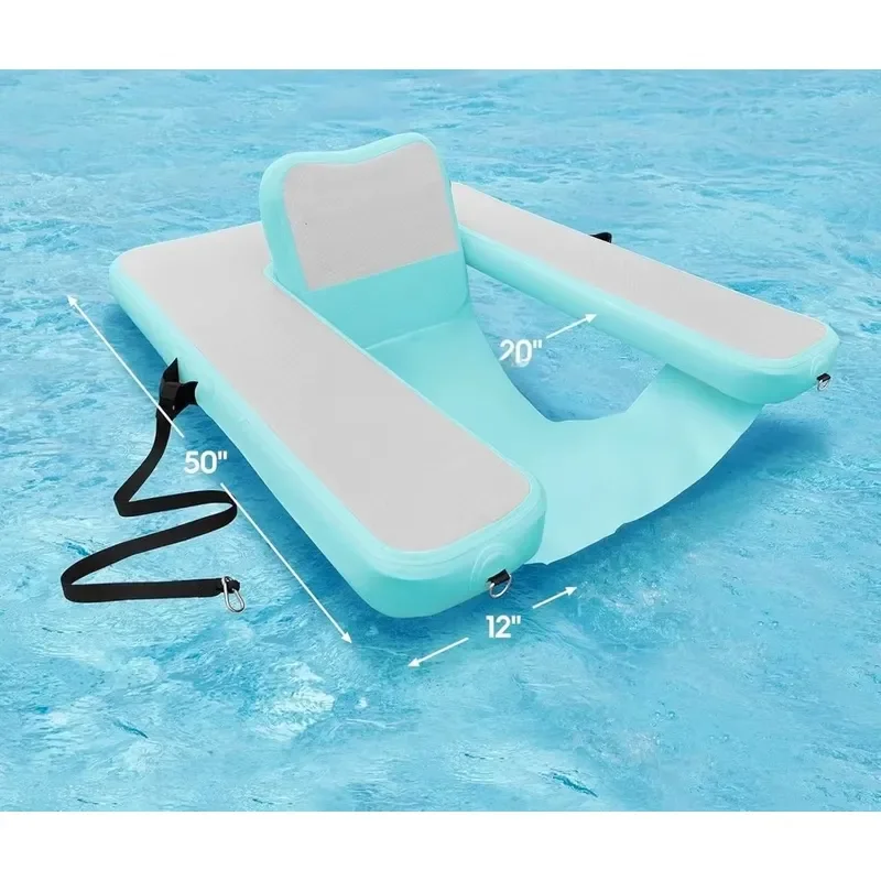 Inflatable Floating Chair Adult Pool Float Chair Pool Lounger with Armrest Backrest for Beach Swimming Pool Lake