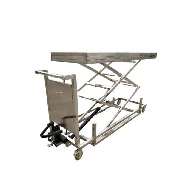 Carrito de acero inoxidable para Funeral, elevador de cuerpo hidráulico, gran oferta