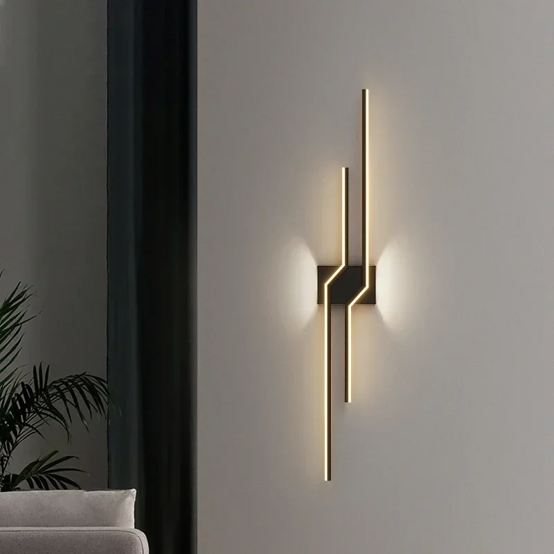 Moderne Witte Nieuwe Led Eenvoudige Lange Gouden Zwarte Wandlampen Woonkamer Eetkamer Slaapkamer Bed Veranda Ganglampen Binnenverlichting