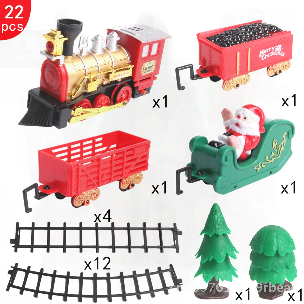 

Christmas Electric Train Toy for Children Simulation Car Playset Intellectual Development Plastic Track Model Gift for Girls &