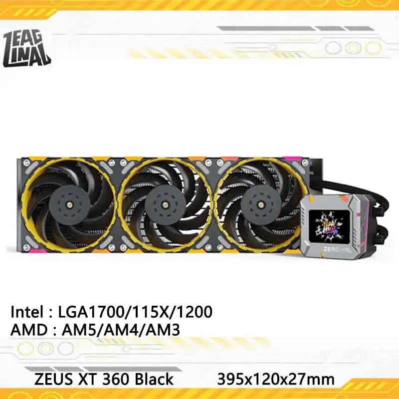 مشعاع المياه الباردة من Zeus-Zeus XT الكل في واحد ، شاشة LCD فريدة من نوعها ، هالو الربط اللاسلكي ، مروحة فعالة من حيث الإضاءة