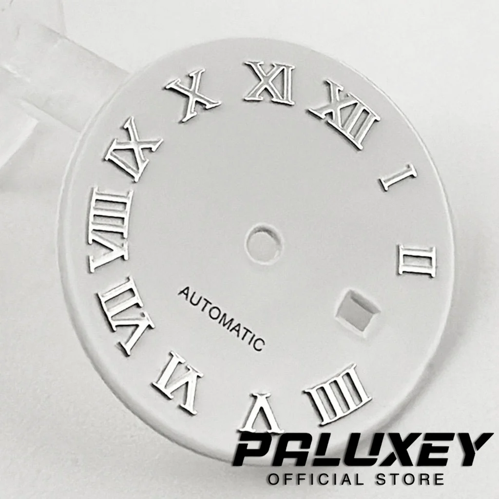 Quadrante dell'orologio da 24,5 mm Sunburst Numero romano Indice Calendario singolo con datario Quadranti per movimento NH05 NH06 Sostituisci gli accessori