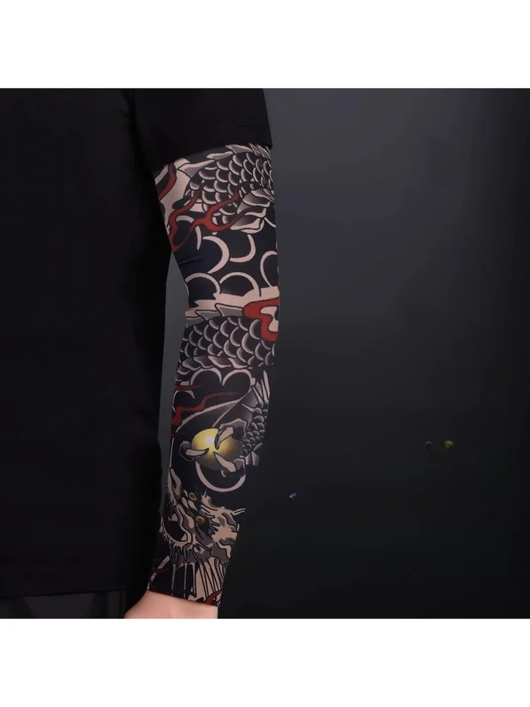 Ice Silk Arm Sleeve Covers for Men's Tattooed Arm Lightweight Summer Outdoor Cycling Sun Protection Cool Arm Protector