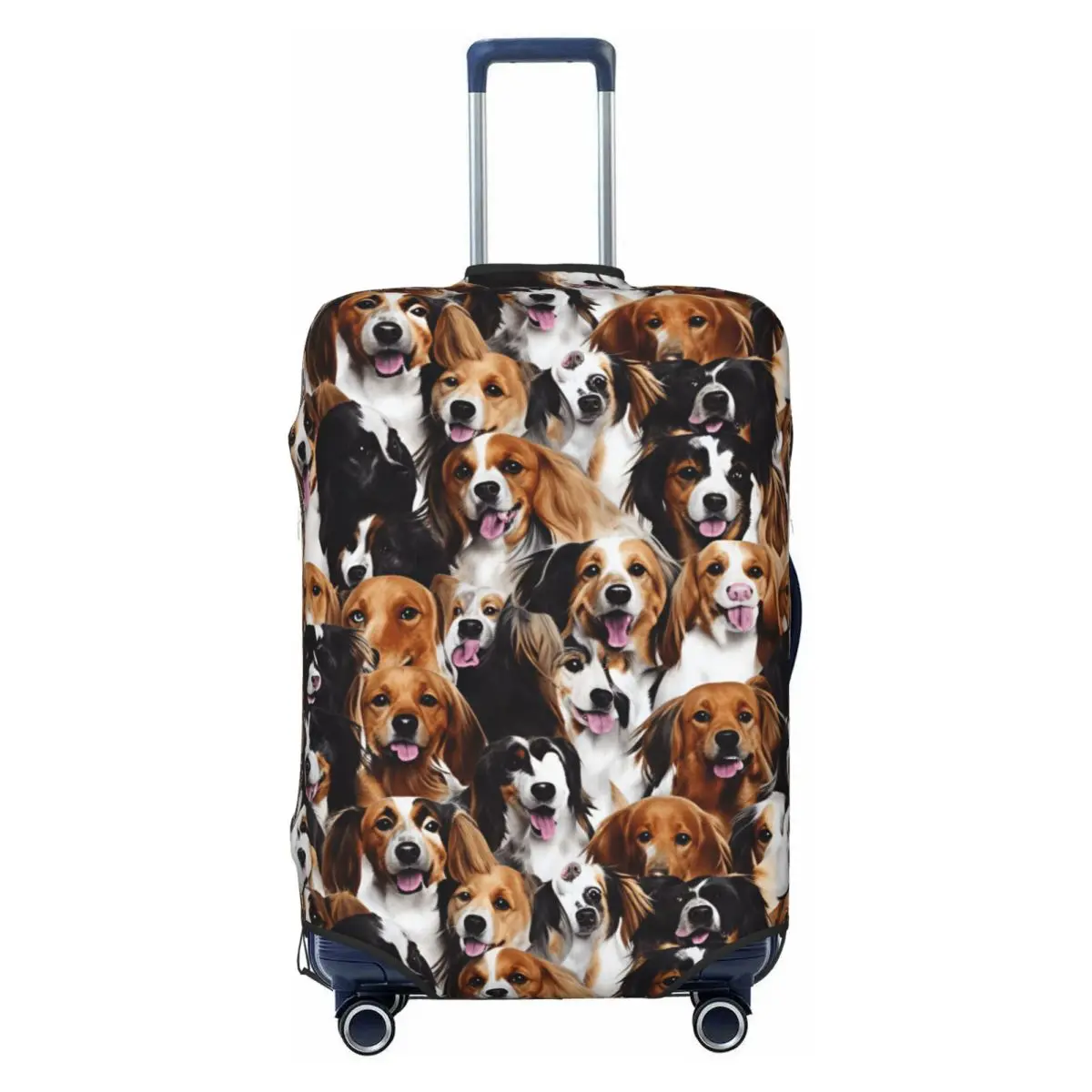 Realistic Spaniel Dog Breeds Close Up Seamless Suitcase Cover Flight Useful Luggage Supplies Cruise Trip Protection