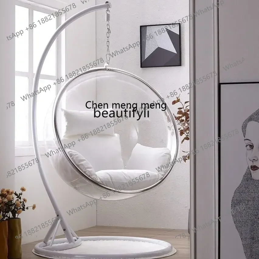 P178 Sedia trasparente Palla di vetro Aliante per interni Cestino sospeso Palla sospesa Poltrona da massaggio Altalena nordica per esterni B & B