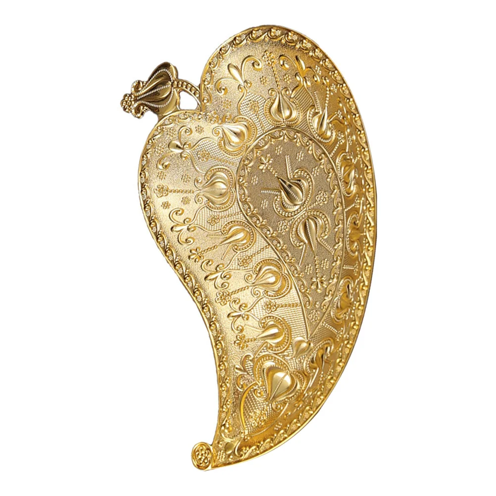 

Zinc Alloy Crown Embossed Snack Tray Decorative Food Display Dish Modern Style Housewarming Gift Tea Coffee Table