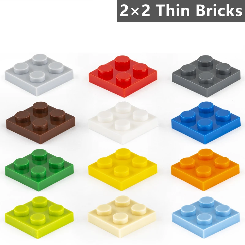 160 Pcs/Lot Building Blocks Part Plate 2×2 Figures Bricks Compatible 3022 Children Kids Assembly Educational Construction Toys