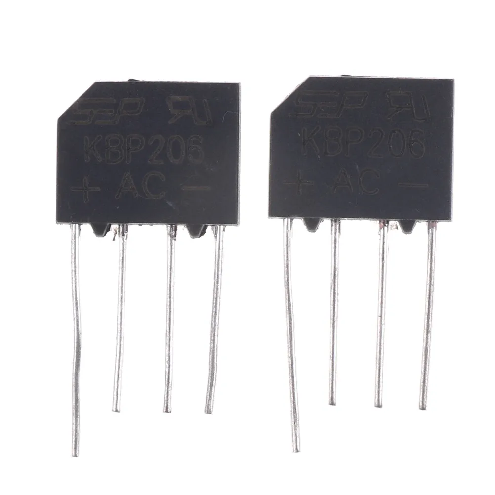 

10PCS KBP206 Generic Diode Bridge Rectifier 2A 600V 4PIN DIP